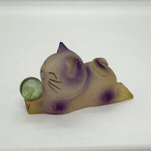 SOLD Vintage Frosted Lucky Cat Resin 90s 2000s Y2K Witchy Halloween Whimsycore